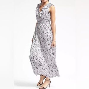 Banana Republic Black and White Floral Maxi Dress
